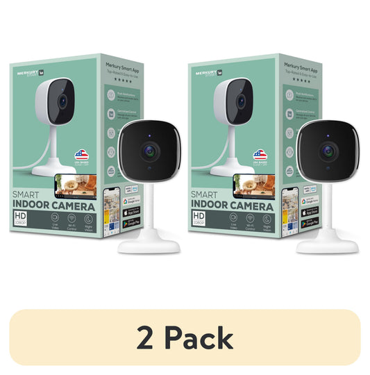 Indoor Camera 1080P - Wi-Fi Security Cam with Night Vision, White (1-Pack)
