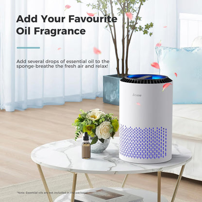 Air Purifiers for Bedroom with Sleep Mode Speed Control-Mk01A(White) | Energy Star Efficiency, Meet Global Recycled Standard, 360-Degree Air Inlets, 22Db Noise Level, Aromatherapy Function